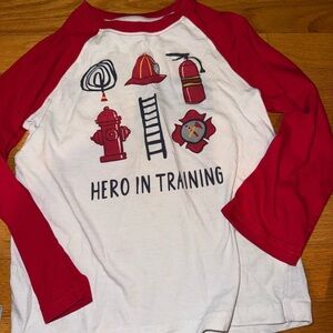 Hero in Training set 3 Long Sleeve Red & White
